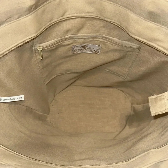 Cappelli Staw Summer Large Lined Tote Bag w/Gold Sequins Zipper Closure - Picture 8 of 16